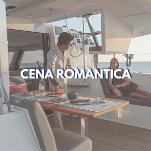 Cena romantica noleggio catamarano di lusso